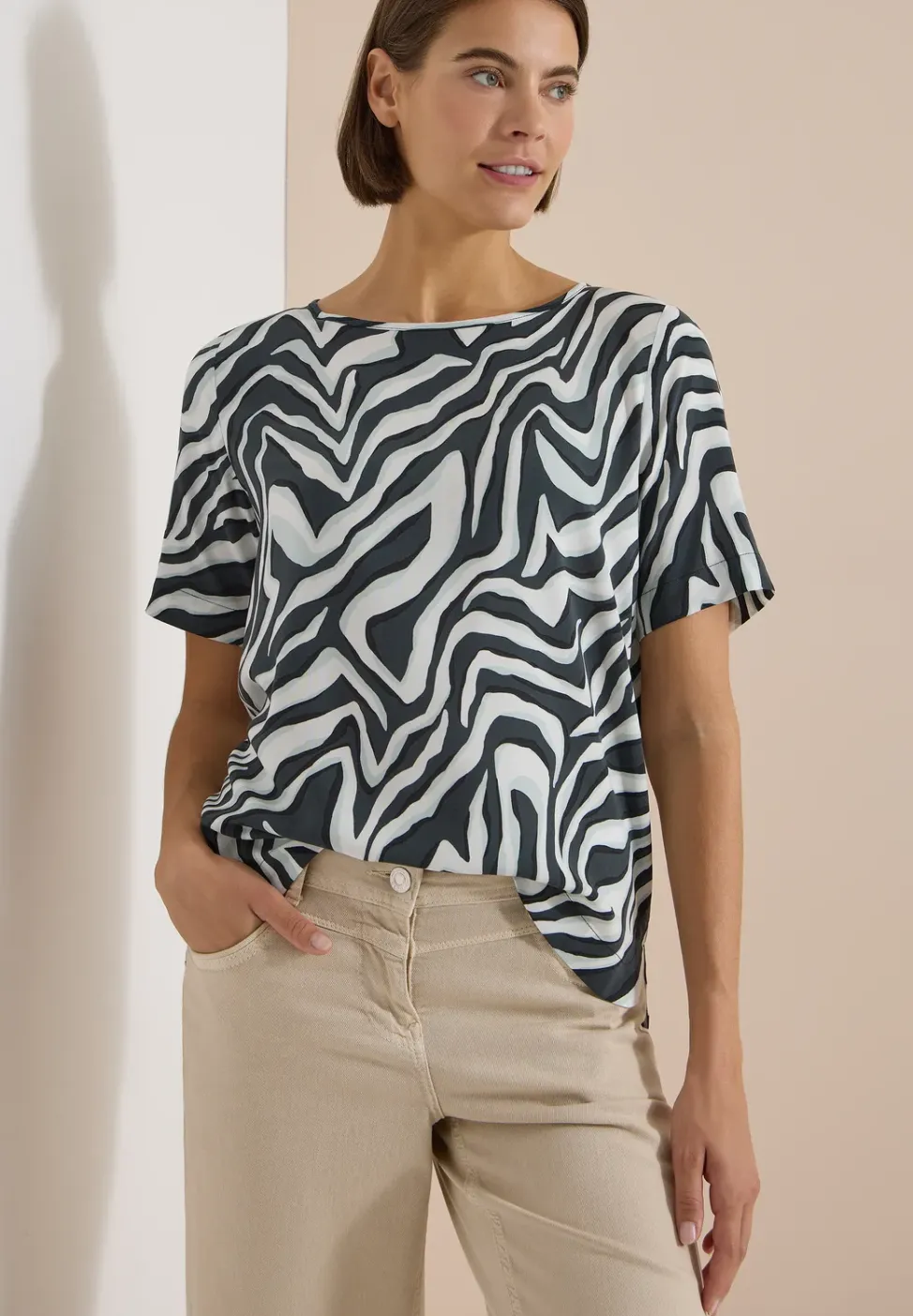 Blusenshirt mit Rundhals und Print