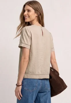 Blusenshirt mit Rundhals und Tape-Details