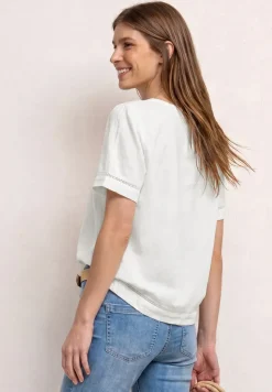 Blusenshirt mit Rundhals und Tape-Details