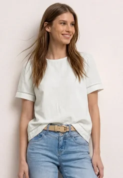 Blusenshirt mit Rundhals und Tape-Details