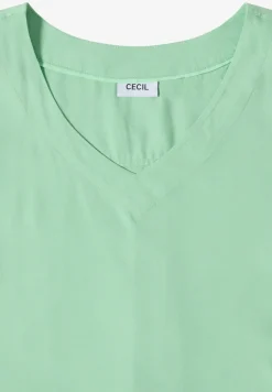 Blusenshirt mit V-Neck und Knoten