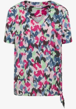 Blusenshirt mit V-Neck und Knoten