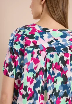 Blusenshirt mit V-Neck und Knoten