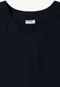 Blusenshirt mit V-Neck und Knoten