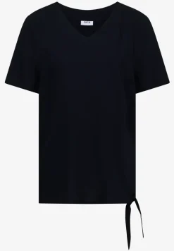 Blusenshirt mit V-Neck und Knoten