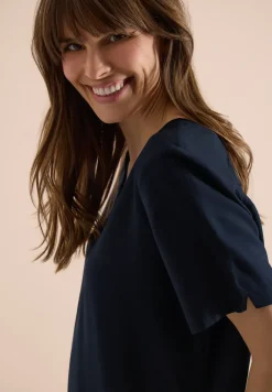Blusenshirt mit V-Neck und Knoten