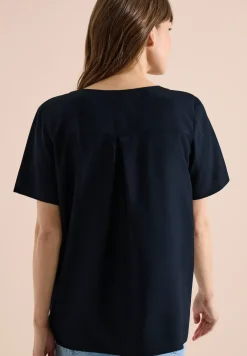Blusenshirt mit V-Neck und Knoten
