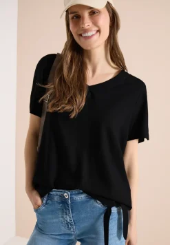 Blusenshirt mit V-Neck und Knoten