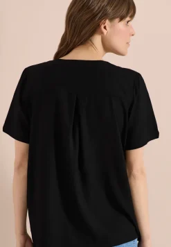 Blusenshirt mit V-Neck und Knoten