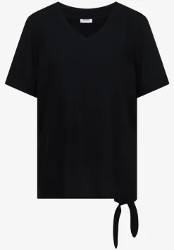 Blusenshirt mit V-Neck und Knoten