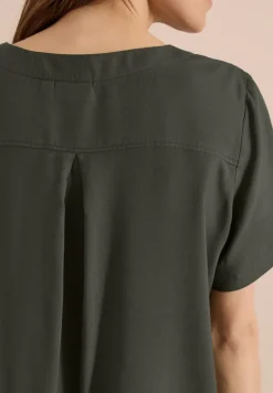 Blusenshirt mit V-Neck und Knoten