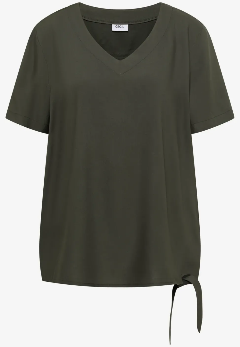 Blusenshirt mit V-Neck und Knoten