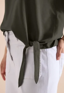 Blusenshirt mit V-Neck und Knoten
