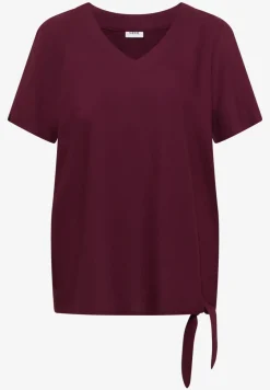 Blusenshirt mit V-Neck und Knoten