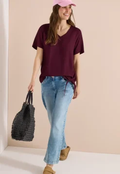 Blusenshirt mit V-Neck und Knoten