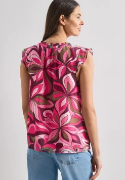 Blusentop aus Chiffon mit Split Neck
