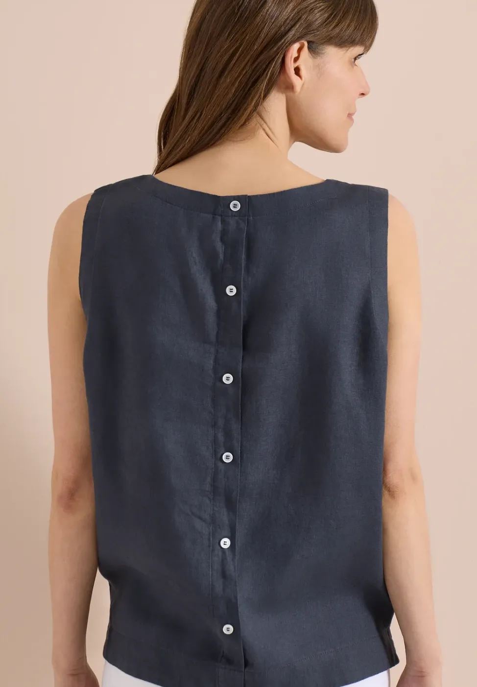 Blusentop aus Leinen mit Knopfdetails