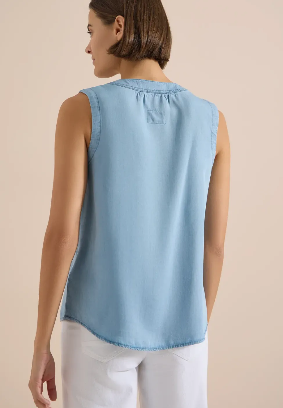 Blusentop im Denim-Look mit V-Neck