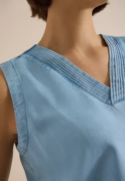 Blusentop im Denim-Look mit V-Neck