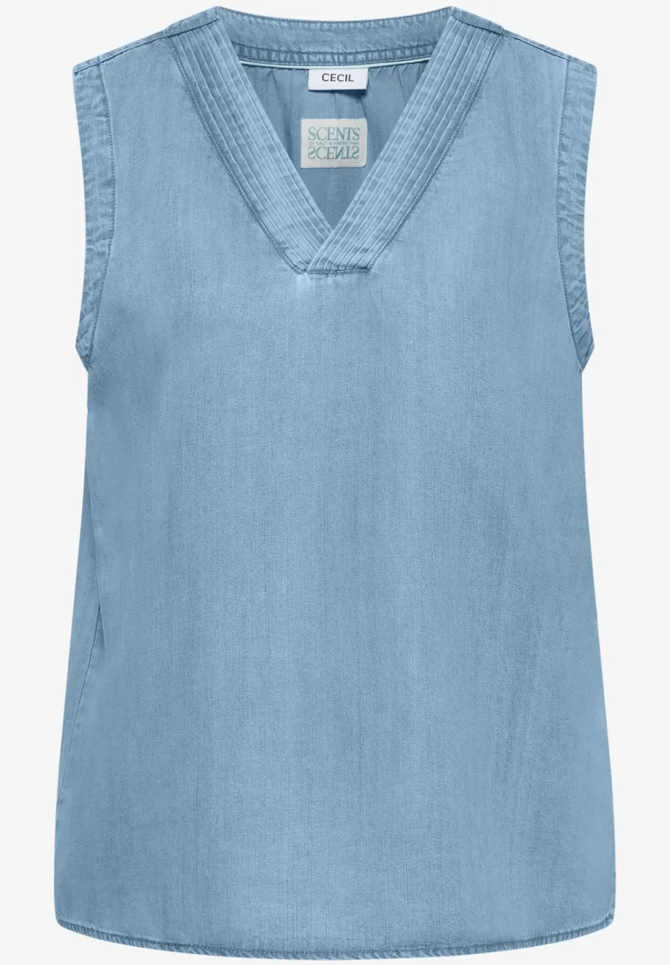 Blusentop im Denim-Look mit V-Neck