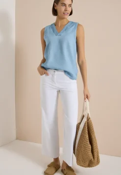 Blusentop im Denim-Look mit V-Neck