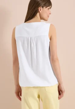 Blusentop mit Split Neck und Bändern
