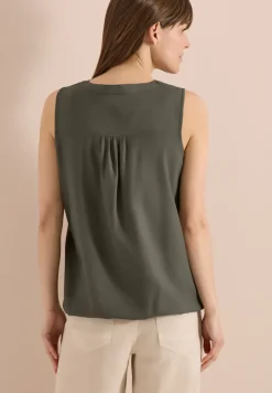 Blusentop mit Split Neck und Bändern