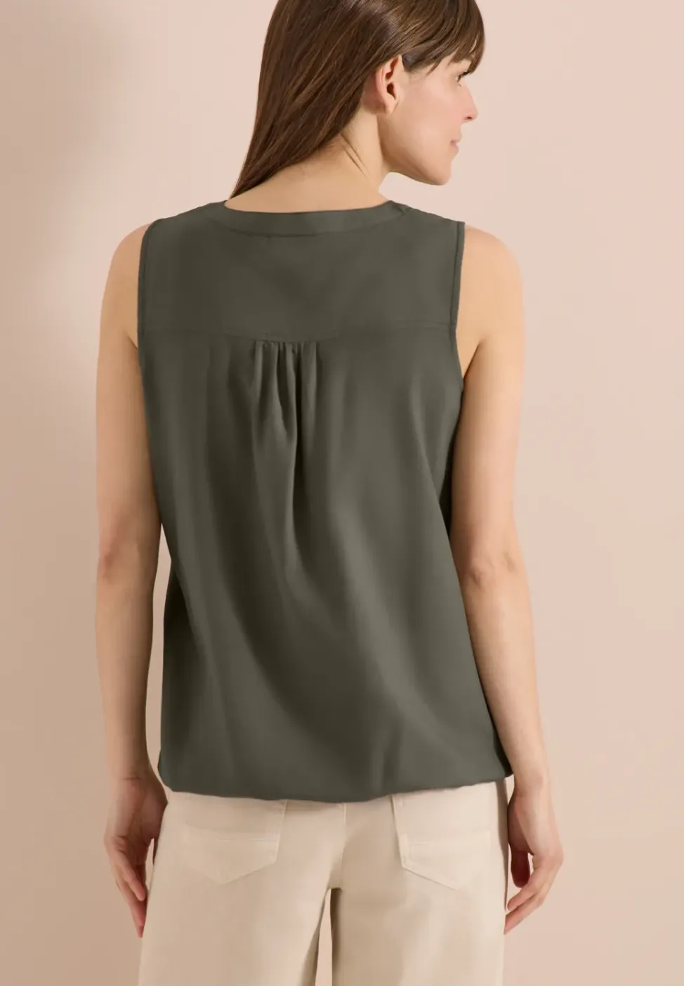 Blusentop mit Split Neck und Bändern