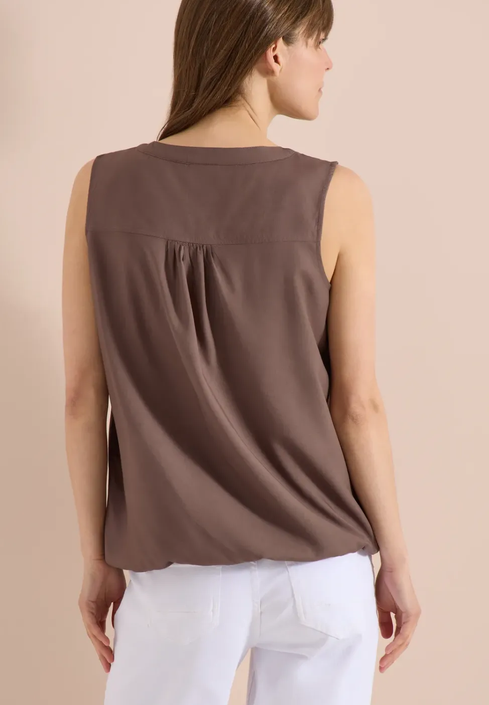 Blusentop mit Split Neck und Bändern