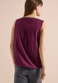 Blusentop mit Split Neck und Bändern