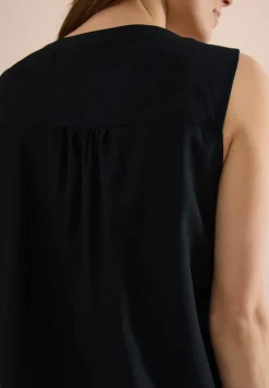 Blusentop mit Split Neck und Bändern