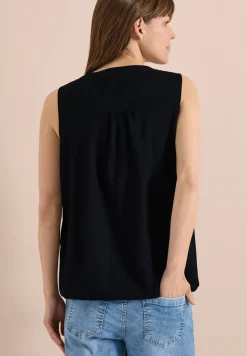 Blusentop mit Split Neck und Bändern