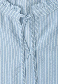 Blusentop mit Split Neck und Rüschen