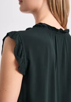 Blusentop mit Split Neck und Rüschen