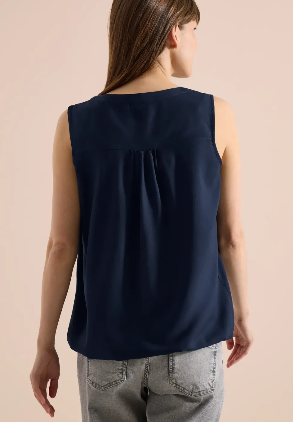 Blusentop mit Split Neck und Bändern