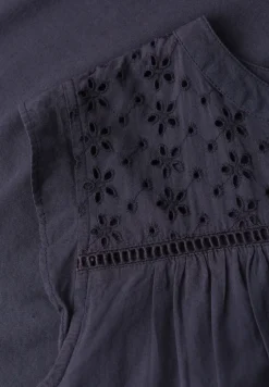 Blusentop mit Split Neck und Shiffleydetails