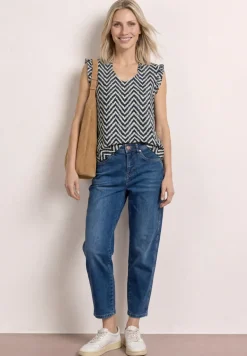 Blusentop mit V-Neck und Rüschen