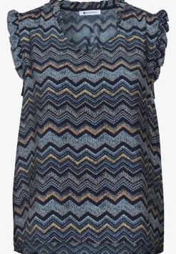 Blusentop mit V-Neck und Rüschen
