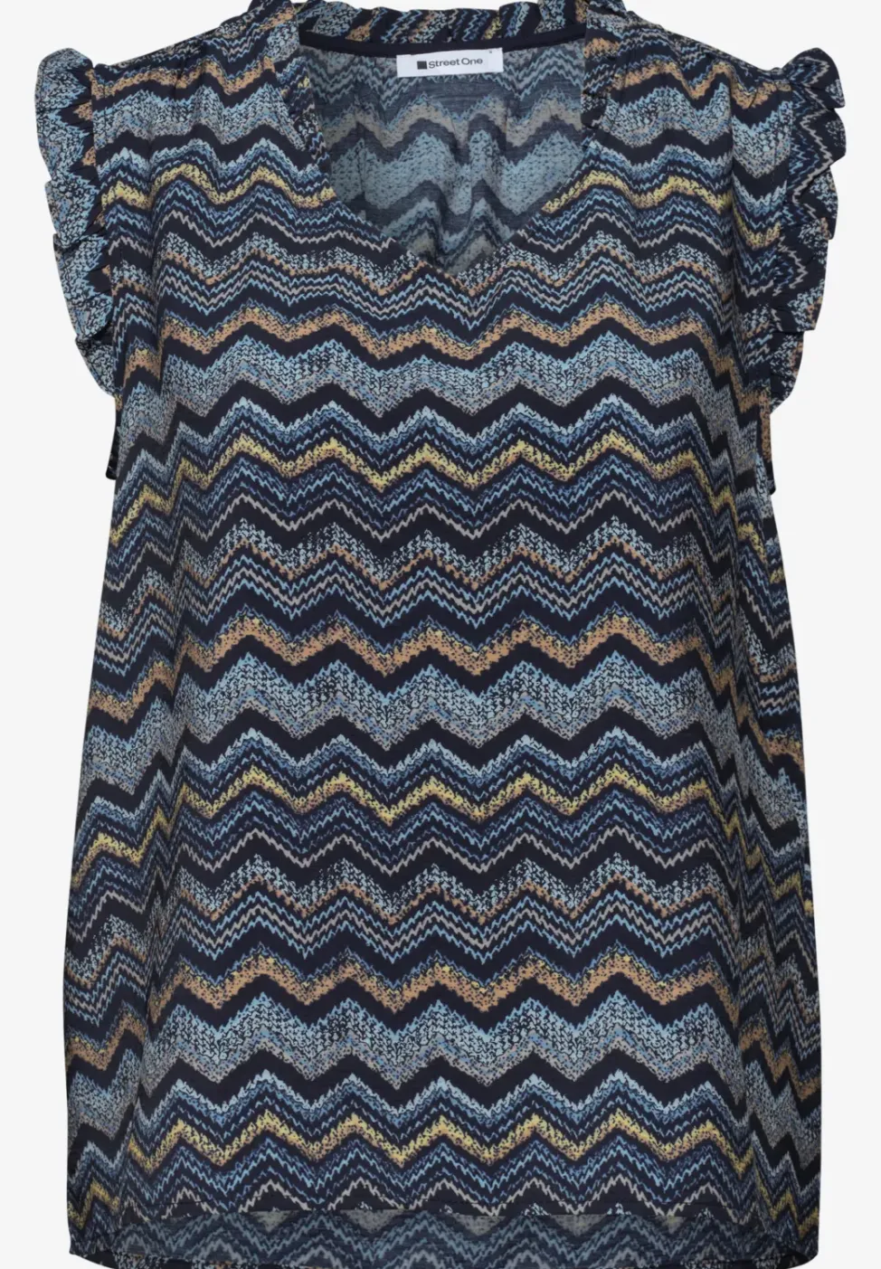 Blusentop mit V-Neck und Rüschen