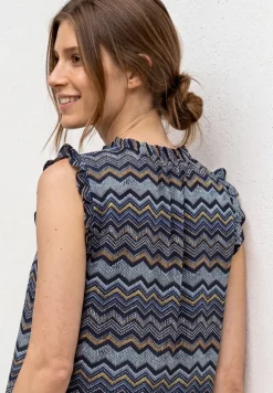 Blusentop mit V-Neck und Rüschen