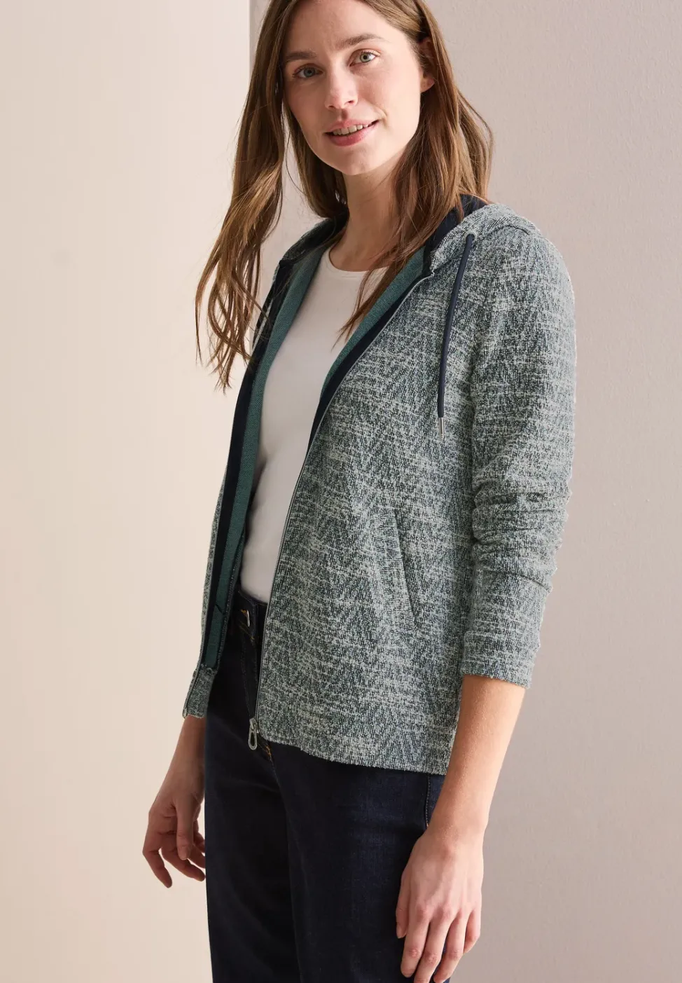 Bouclé Hoodie Jacke