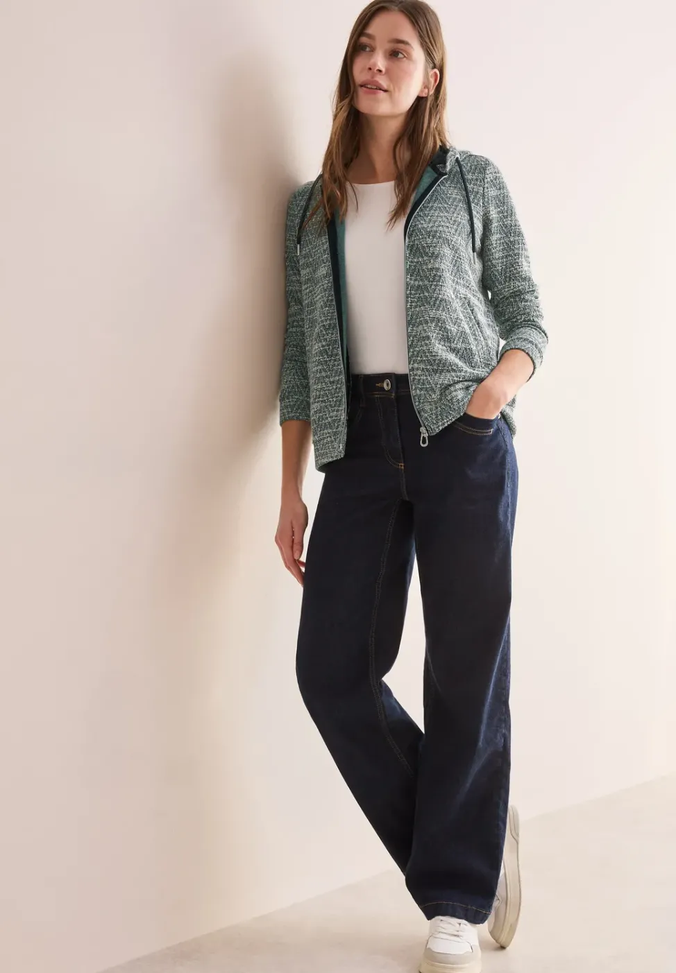 Bouclé Hoodie Jacke
