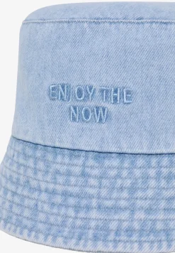 Bucket Hat aus Denim mit Wording