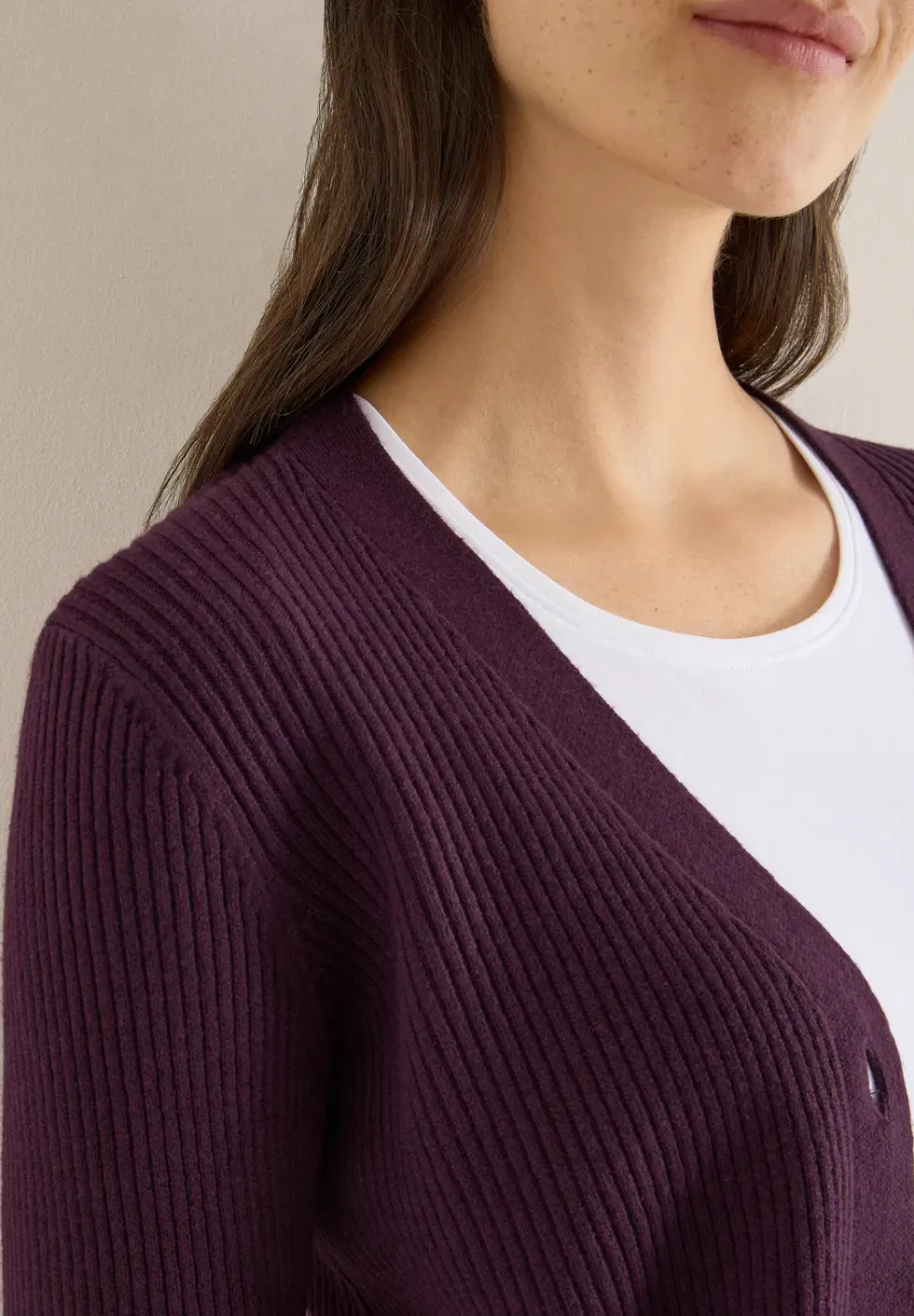 Cardigan in Rippstruktur
