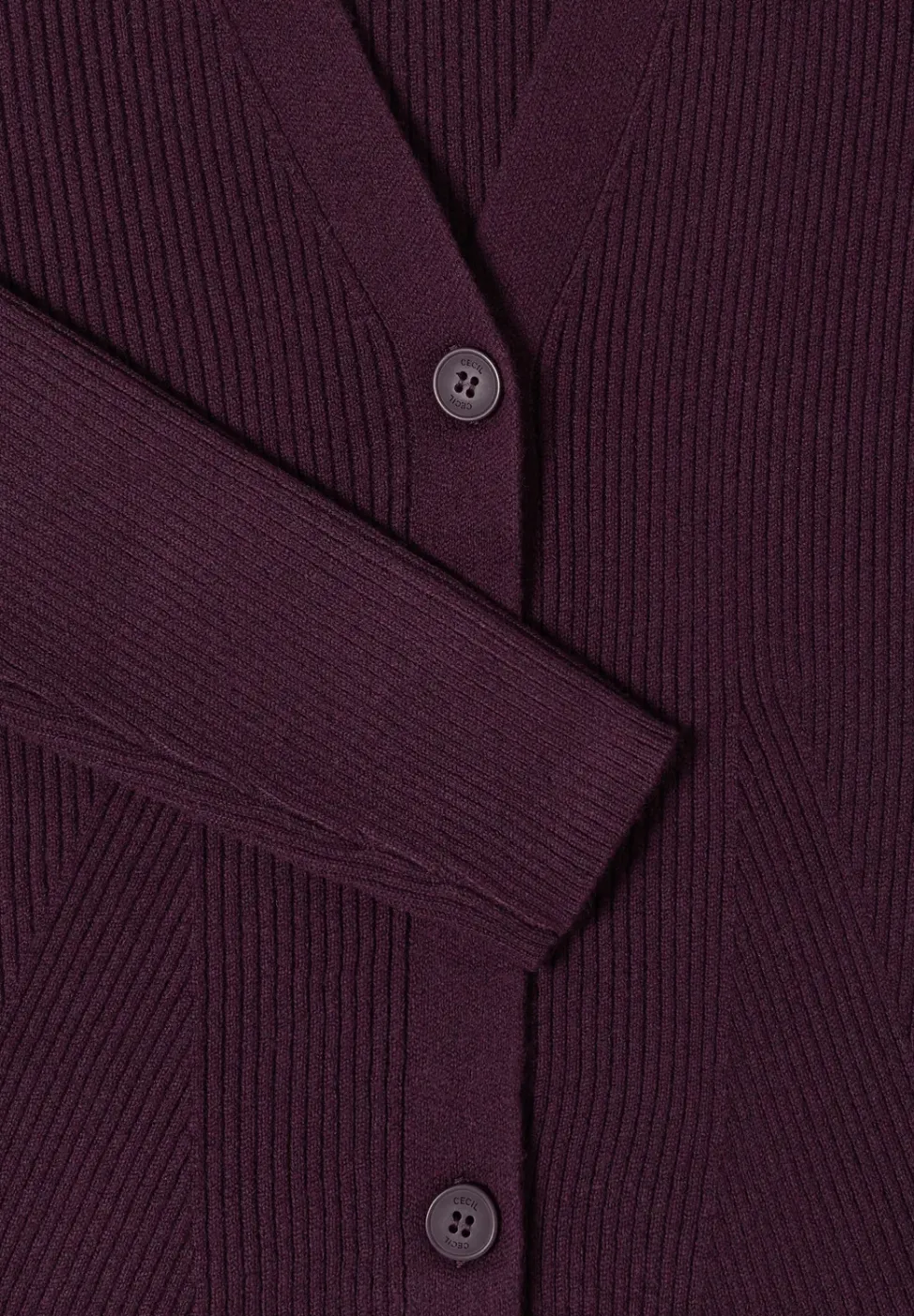 Cardigan in Rippstruktur
