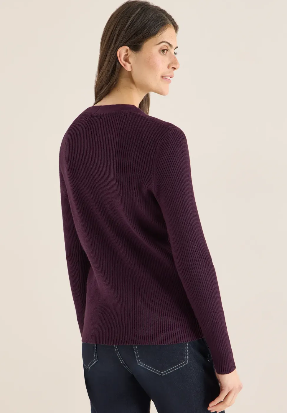 Cardigan in Rippstruktur