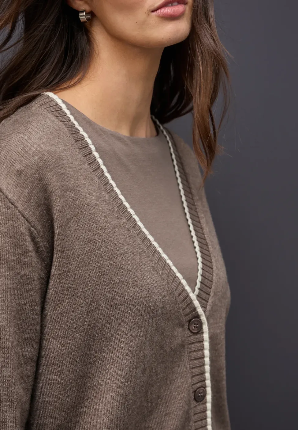Cardigan mit Kontrastdetails