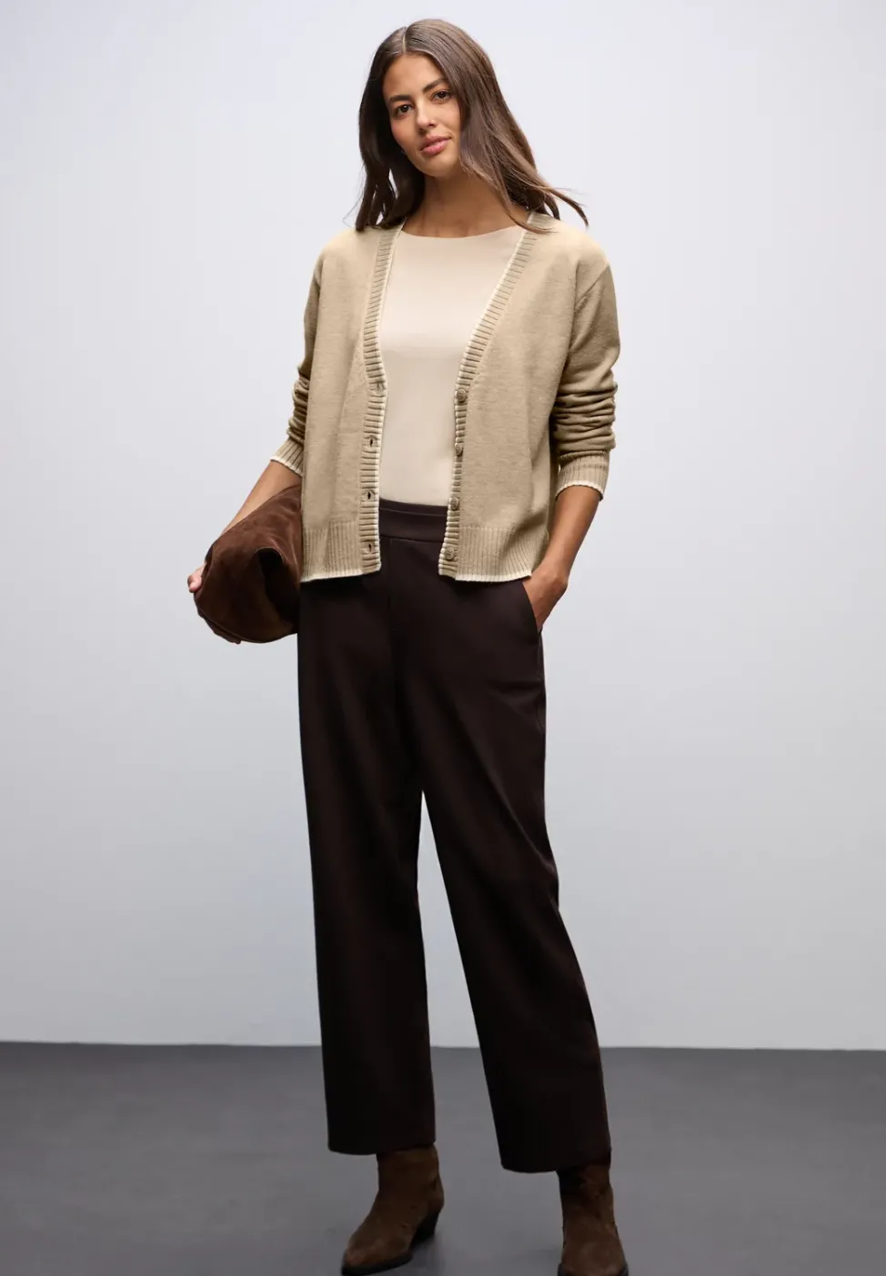 Cardigan mit Kontrastdetails