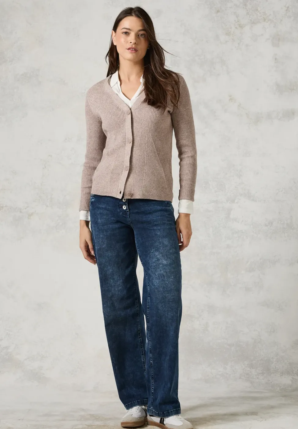 Cardigan mit Rippen-Struktur
