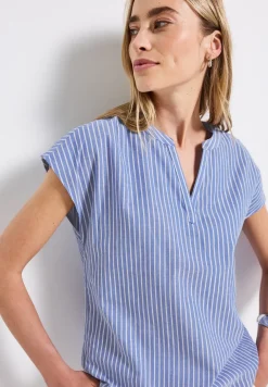 Chambray Bluse mit Glitzer